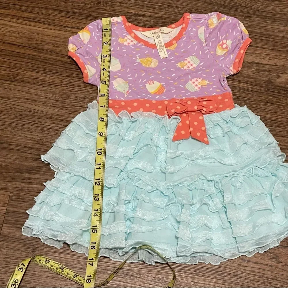 Matilda Jane Extra Sprinkles Dress and Bloomers Lavender Blue Orange 12-18 mos